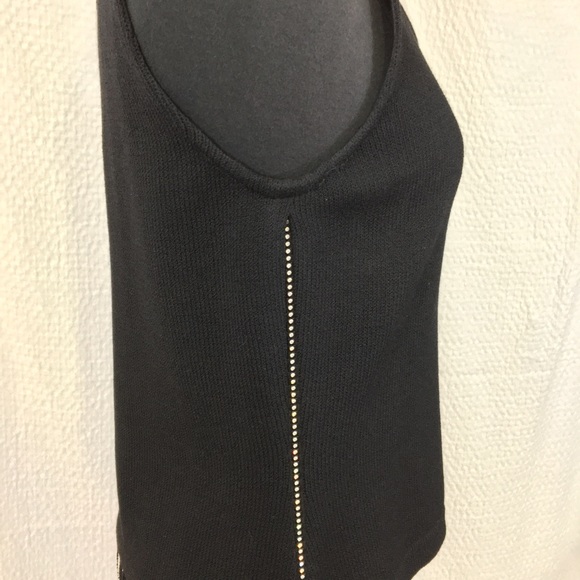 St JOHN Evening Top Black w/ Rhinestone Zippers - Picture 6 of 12